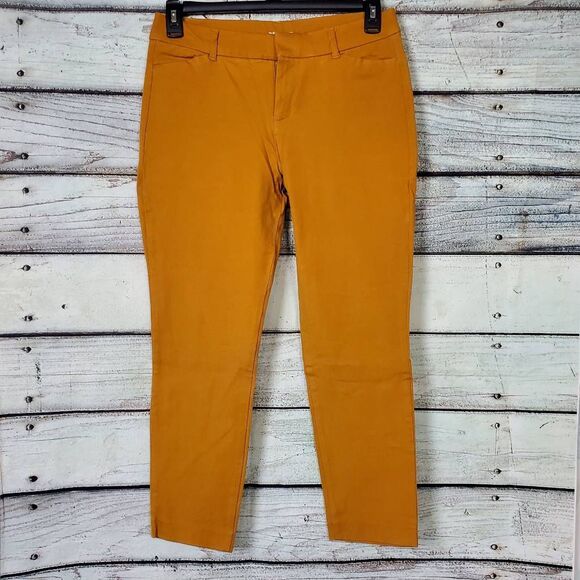 Old Navy Women’s Pixie Pants Size 10 Mustard Yellow Stretch Ankle - Picture 1 of 8